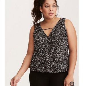 Torrid Printed Georgette Surplice Tank
